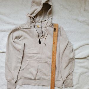 Carhartt Beige Womens 1/4 zip Hoodie Small 4/6